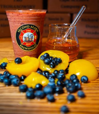 Peach-Blueberry Spring Smoothie, Second Alarm Brewhouse